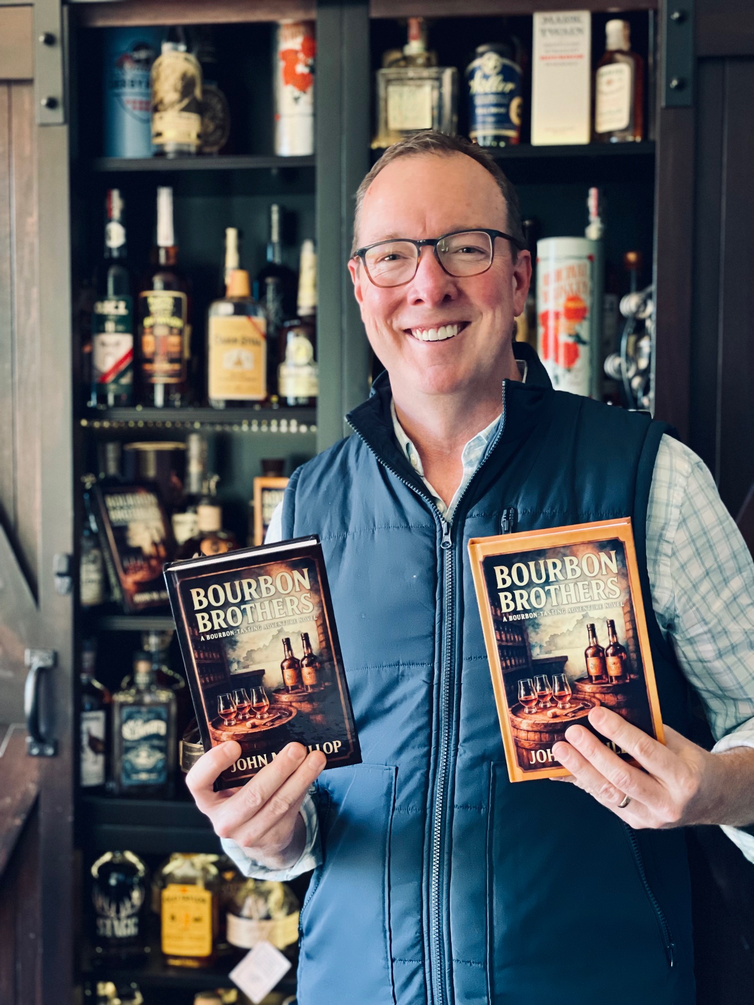 John McKillop holding both Bourbon Brothers editions