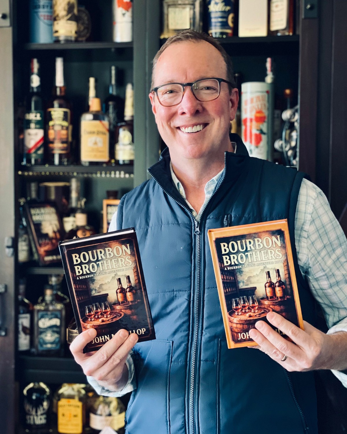 John McKillop holding both Bourbon Brothers editions